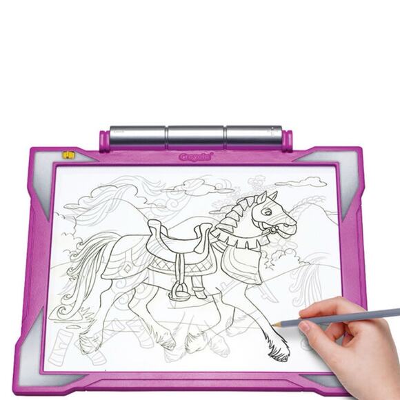 NEW Crayola Light Up Tracing Pad Drawing Pad Gift Toy 6+ Pink Colored Pencil Art - Picture 8 of 11
